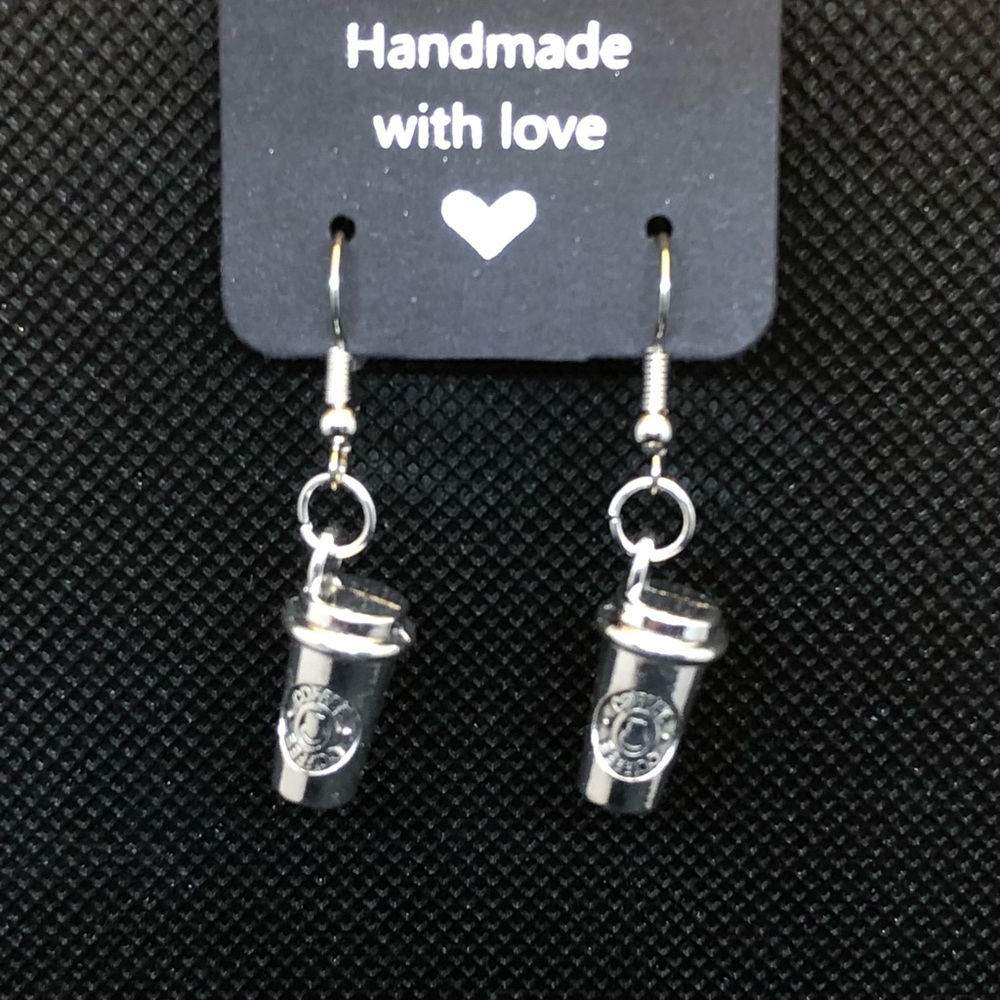 Coffee Lovers Earrings Handmade Pierced Earrings Great Gift for a Coffee Fan NEW